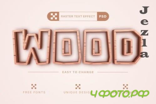 Wooden Stroke - Editable Text Effect - 13453825