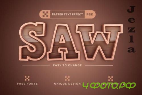 Saw Wood - Editable Text Effect - 13456138