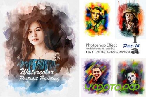 Watercolor Portrait Painting Effect - 10979440