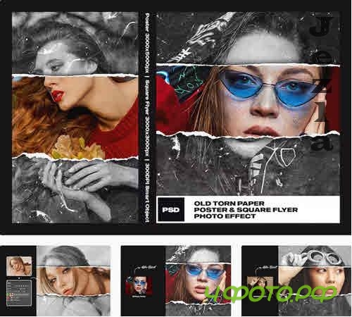 Old Torn Paper Photo Effect - P2PTLQZ
