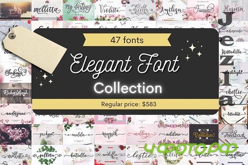 Elegant Font Collection - 47 Premium Fonts