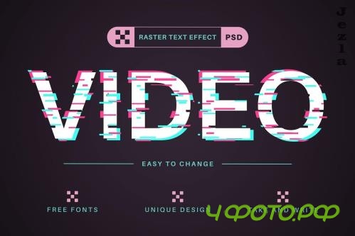 Video Glitch - Editable Text Effect - 13486666