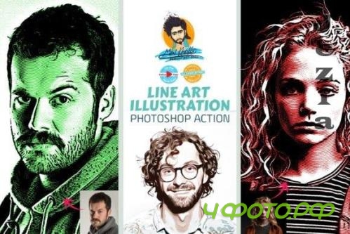 Line Art Illustration Effect - 7055654