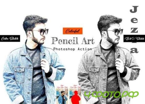 Colorful Pencil Art Photoshop Action - 14482461
