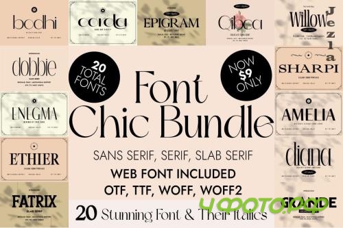 Chic, Luxurious, and Elegant Fonts Bundle - 20 Premium Fonts