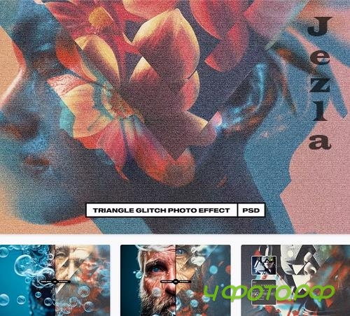Triangle Glitch Photo Effect - 73DYWV2 Triangle Glitch Photo Effect - 73DYWV2