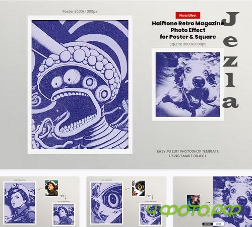 Halftone Retro Magazine Photo Effect - E7TABQN Halftone Retro Magazine Photo Effect - E7TABQN