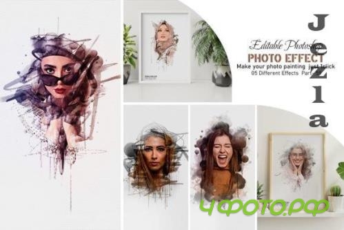 Editable Photo Watercolor Template Part: 59