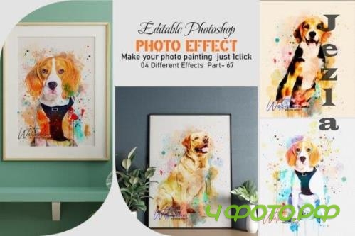 Editable Dog Watercolor Photo Effect Part: 67 Editable Dog Watercolor Photo Effect Part: 67