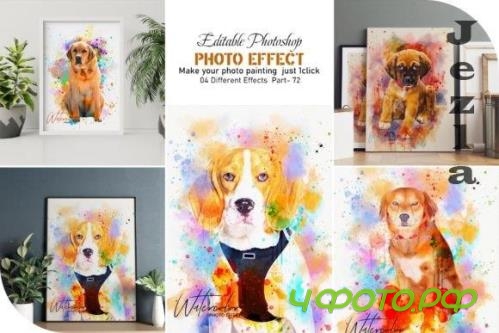 Pet Watercolor Painting Photo Effect Part: 72 Pet Watercolor Painting Photo Effect Part: 72