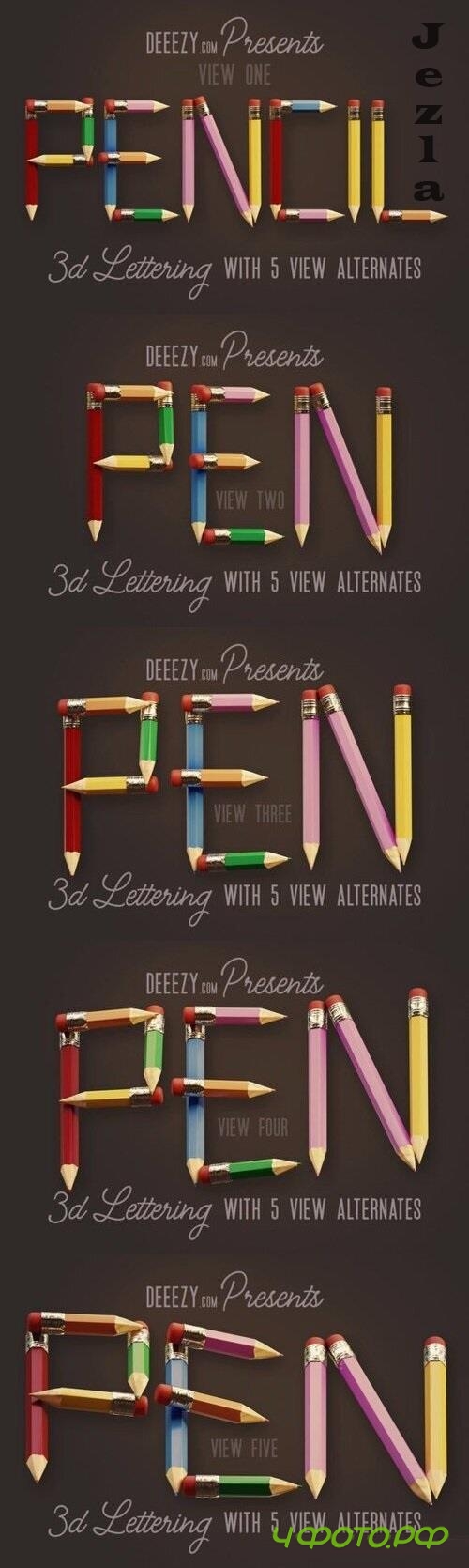 Pencils 3D Lettering Pencils 3D Lettering