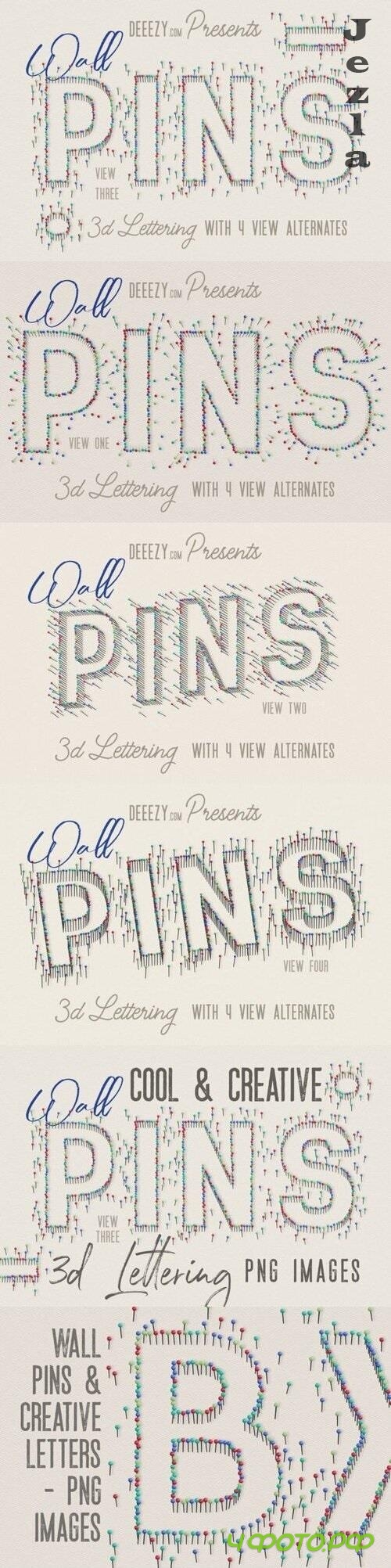 Wall Pins - 3D Lettering - 4551891 Wall Pins - 3D Lettering - 4551891