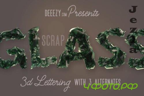 Scrap Glass 3D Lettering