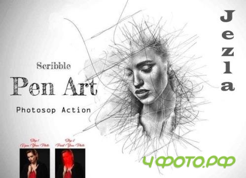 Scribble Pen Art Photoshop Action - 16538370 Scribble Pen Art Photoshop Action - 16538370
