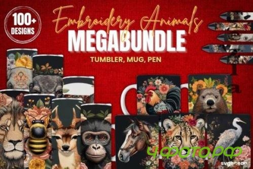 Embroidery Animals Sublimation Megabundle | PNG - 2600587