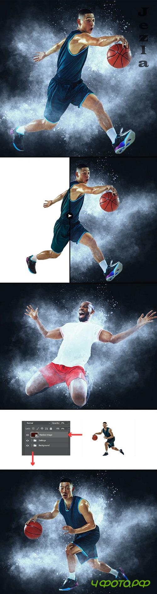 Powder Explosion Photo Effect  - 45368516