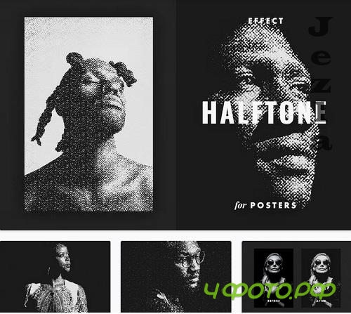 Bitmap Halftone Poster Effect - 10969481