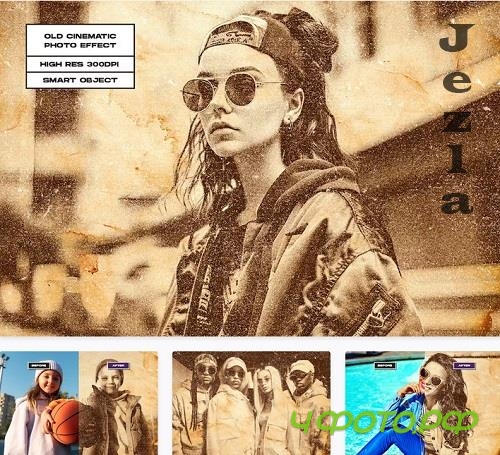 Old Cinematic Photo Effect - 256YWJ6