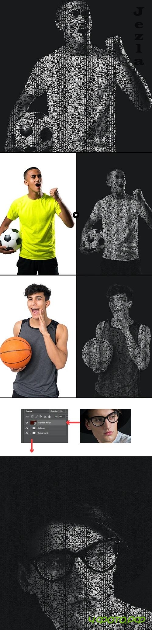 Text Cutout Photo Effect  - 45919039