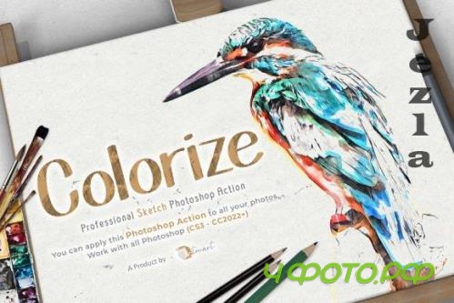 Colorize Sketch Photoshop Action - 17632990