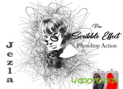 Pen Scribble Effect Photoshop Action - 21317976