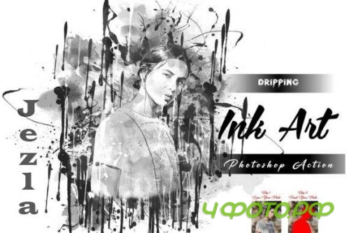 Dripping Ink Art Photoshop Action - 24237831