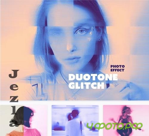 Duotone Glitch Photo Effect - 25410229