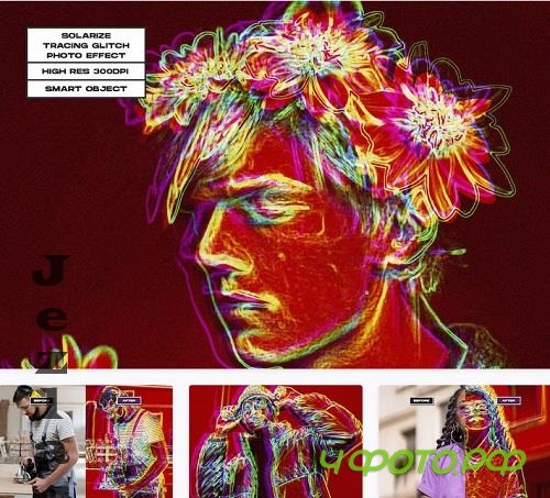 Solarize Tracing Glitch Photo Effect - WSQUEHC