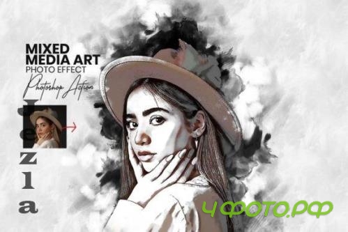 Mixed Media Art Photoshop Actions - 14486122