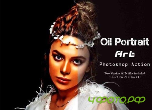 Oil Portrait Art Photoshop Action - 25437360