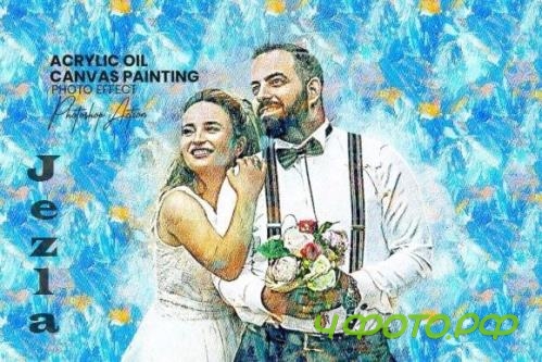 Acrylic Oil Canvas Painting Effect - 16085743