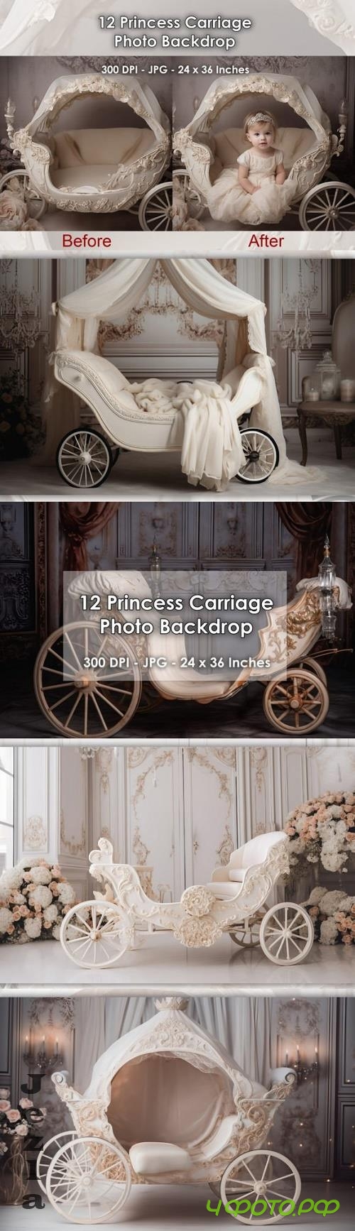 12 Princess Carriage Photo Backdrop JPG 12 Princess Carriage Photo Backdrop JPG