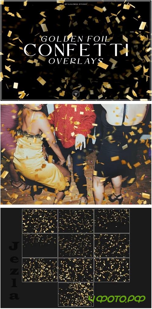 Golden Foil Confetti Overlays - ZVFMRJL Golden Foil Confetti Overlays - ZVFMRJL