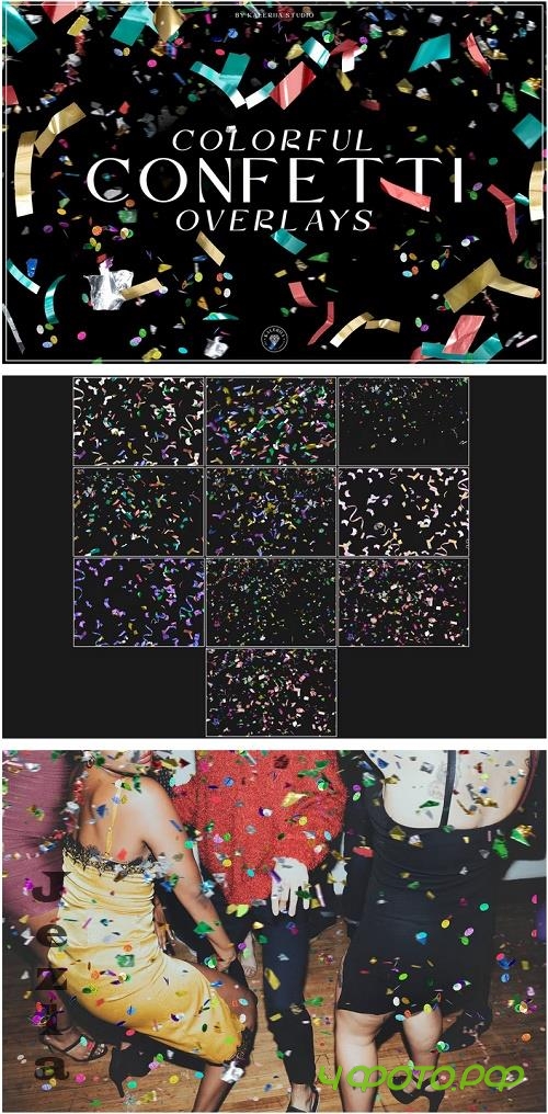 Colourful Foil Confetti Overlays - 2TRMDFN