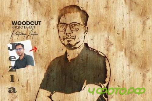 Woodcut Photo Effect for Photoshop - 16509827