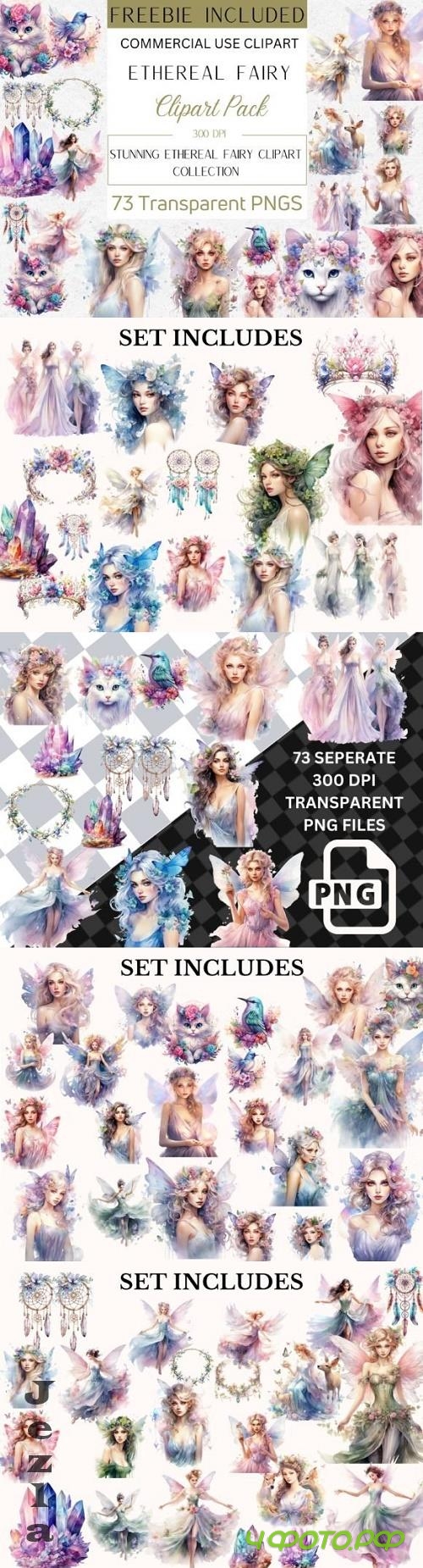 73x Ethereal Fairy Clipart Bundle PNG