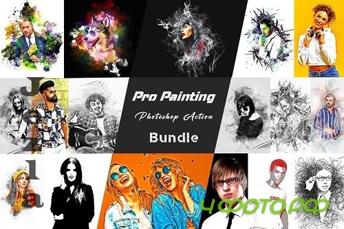 Pro Painting Photoshop Action Bundle - 21 Premium Graphics