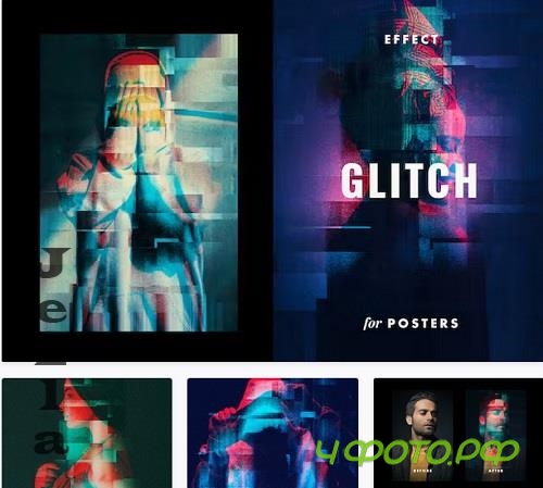 Glitch Displacement Poster Effect - 10974095