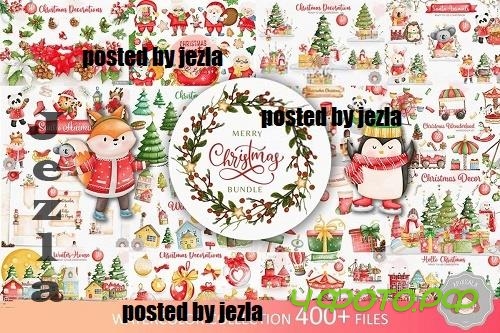 Merry Christmas Clipart Bundle -  20 Premium Graphics