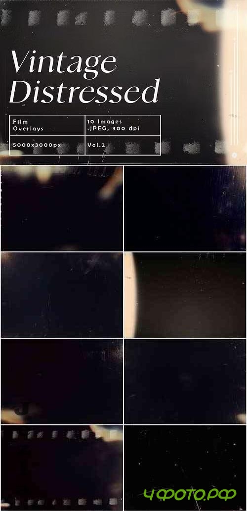 Vintage Distressed Film Overlays Vol.2 - P2SZEJH