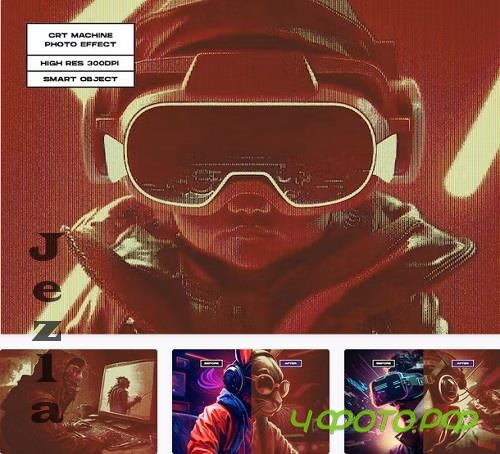 CRT Machine Photo Effect - FXE2QS3