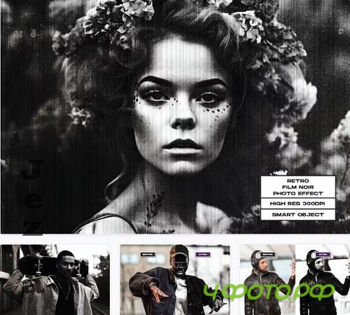 Retro Film Noir Photo Effect - EXXUZF4