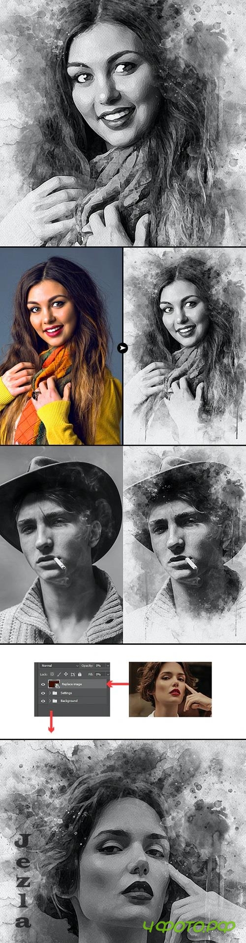 Ink Splatter Photo Effect - 47517749
