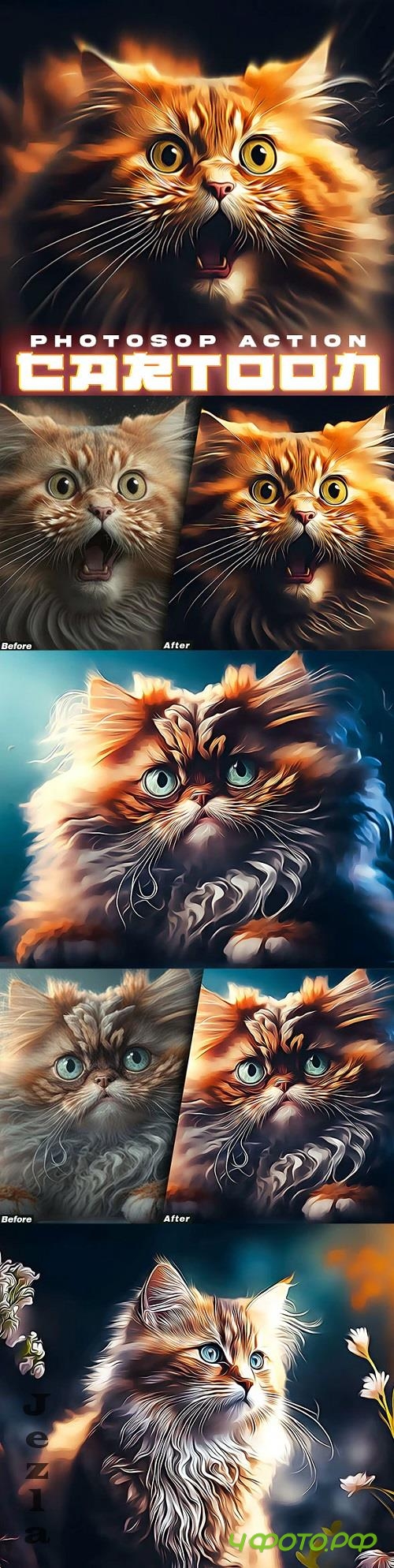 Cartoon Painting Photoshop Action - 47167556