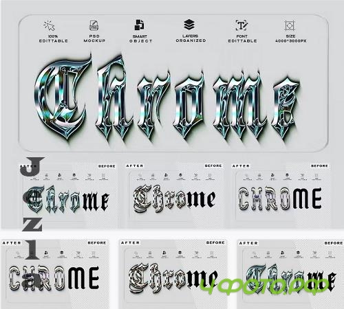 3 PSD Ultra Reflective Chrome Text Effect - PQ5WXEJ