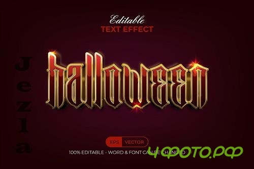 Halloween Text Effect Red Gold Style - 42263788