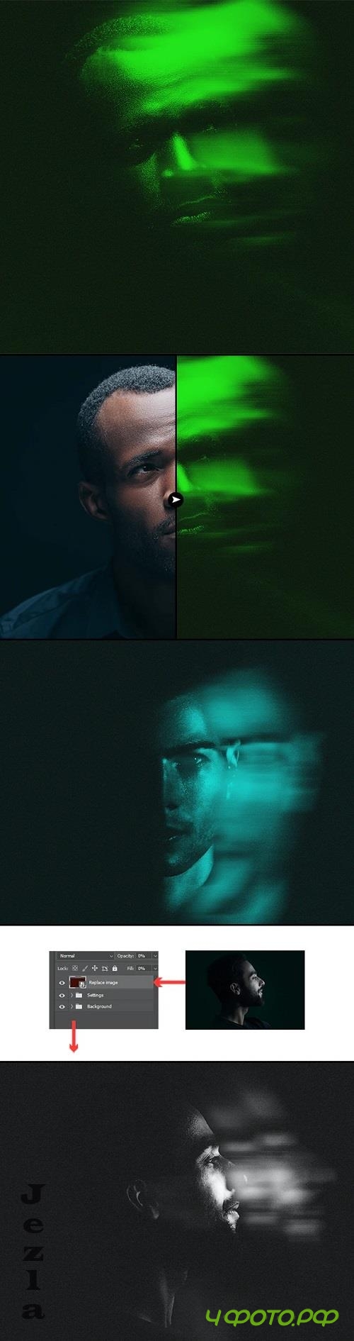 Ghost Disrupted Photo Effect - 48231923
