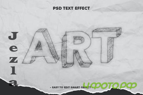 Pencil Art Textured Paper Cut Text Effect - 84P5ZQH