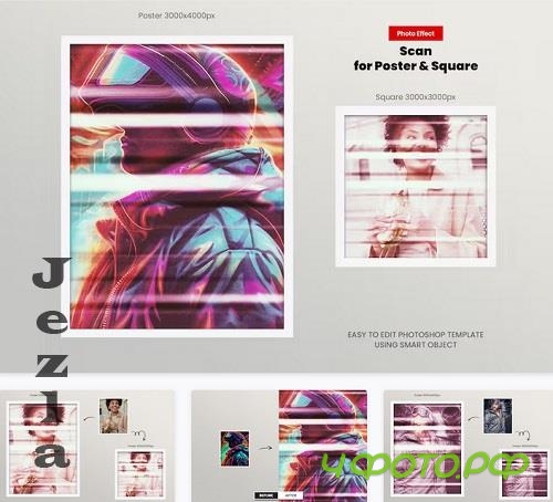 Scan Square And Poster Effect - K3T5RQQ