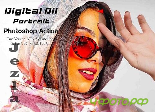Digital Oil Portrait Ps Action - 42267099